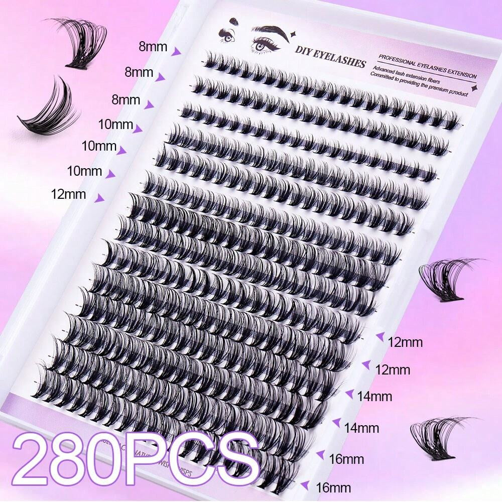 280pcs 30D False Eyelash Cluster Set