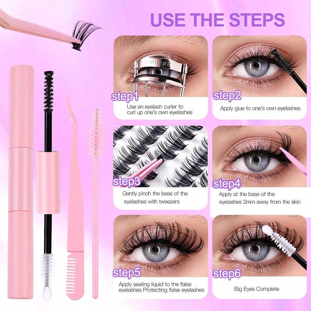 280pcs 30D False Eyelash Cluster Set