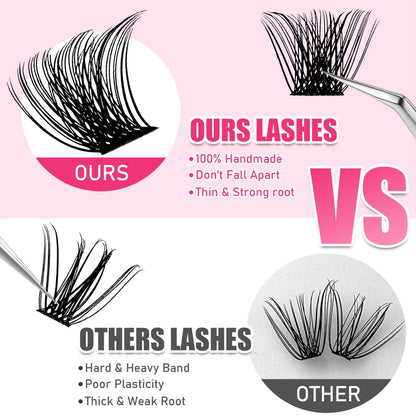 200 Pcs Cluster Lash Set 30D 40D 50D 80D DIY Individual Eyelashes