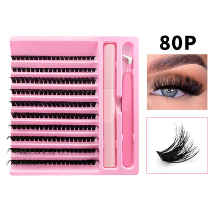 200 Pcs Cluster Lash Set 30D 40D 50D 80D DIY Individual Eyelashes