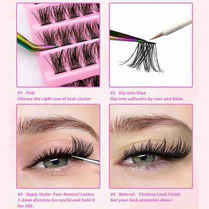 200Pcs Individual Lashes Cluster Kit