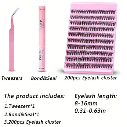 200Pcs Individual Lashes Cluster Kit